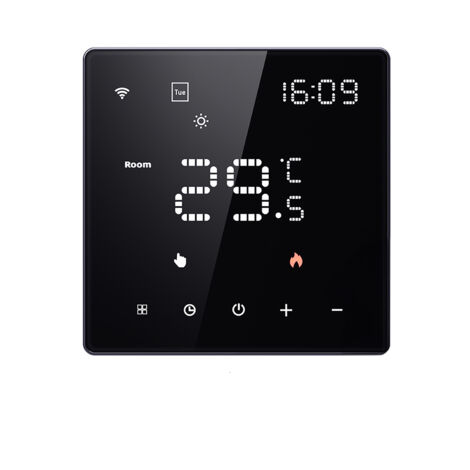 Tuya Smart WLAN-Temperaturregler mit Digitalanzeige, Multifunktionsthermostat für Wasser-/Elektro-/Gasheizkessel, Touch-Bedienfeld, kompatibel mit