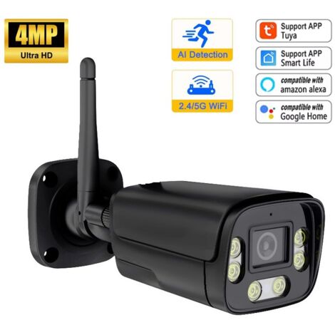 Tuya Telecamera Bullet Smart WiFi Dual Band 2.4G e 5G Black Edition  4.0 MP