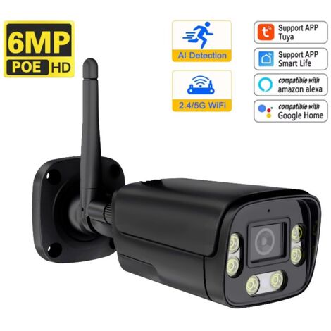 Tuya Telecamera Bullet Smart WiFi Dual Band 2.4G e 5G Black Edition  6.0 MP