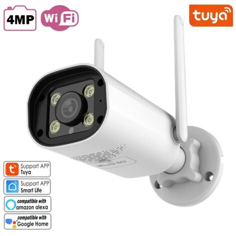 Tuya Telecamera Impermeabile Smart WIFI con Sensore PIR Integrato  4.0 MP
