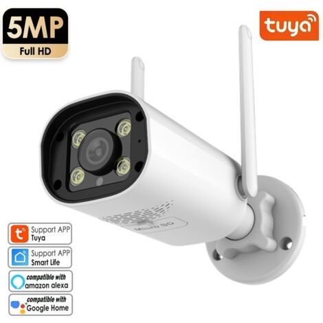 Tuya Telecamera Impermeabile Smart WIFI con Sensore PIR Integrato  5.0 MP