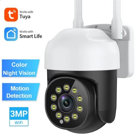 Tuya Telecamera Mini Smart Wifi Impermeabile PTZ 5X  3.0 MP