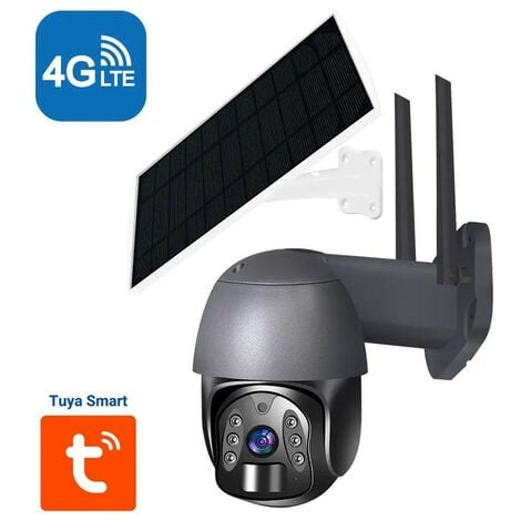 Tuya Telecamera Smart 4G Ruotante da 2.0 MP con Pannello Solare 6W