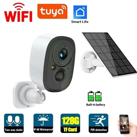 Tuya Telecamera Smart WiFi da 2 MP Plug and Play con Pannello Solare