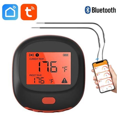 Tuya Termometro da Cucina Smart Bluetooth per Barbecue con 2 Sonde