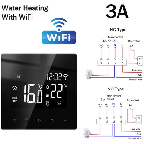 Tuya – Thermostat intelligent WiFi, chauffage electrique au sol TRV, chaudiere a eau et a gaz, temperature, telecommande vocale pour Google Home Alexa
