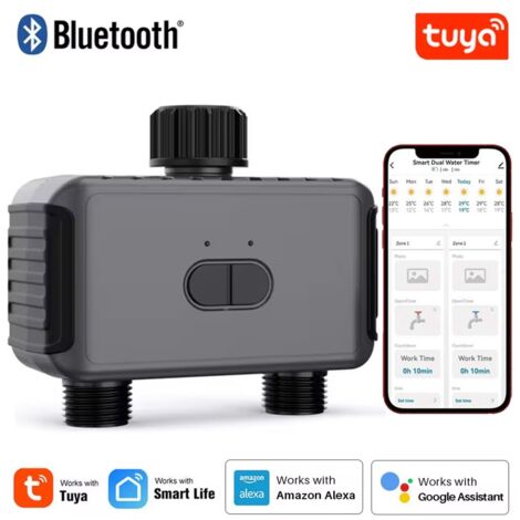 Tuya Valvola di Controllo Irrigazione Automatica a 2 Zone Smart Bluetooth
