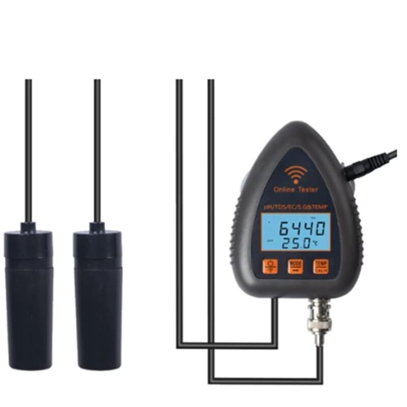 Tuya WiFi 5In1 Testeur de Qualité de L' Moniteur TDS EC SG Test de TempéRature de Salinité Compteur PH de Piscine (C) Prise UE