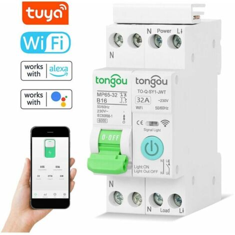 Tuya Wifi Disjonct intelligent Télécommandes sans fil Application pour téléphone portable Affichage de la télécommande Smart Home Device Timing Compte à rebours Modes de synchronisation en boucle A