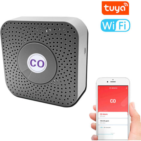Tuya WiFi portable CO detector, multifunctional carbon monoxide comprobador, electrochemical CO concentration medidor, domestic air conditioning comprobador.