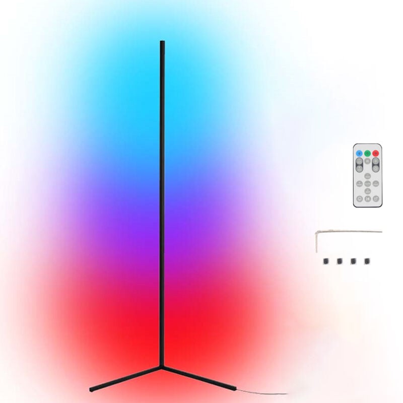 Tuya Wifi s mart l ife rgb led Lampadaire d'angle Lampe d'ambiance d'arrière-plan Lampe de sol de salon Éclairage sur pied Compatible avec Google