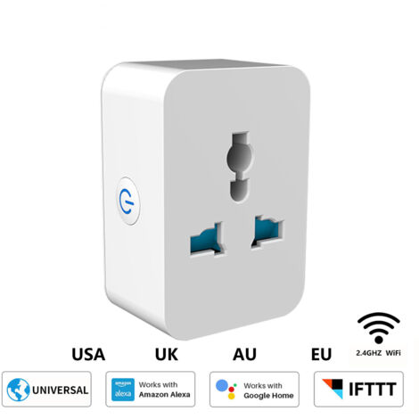 Tuya WiFi Smart Socket Timer Multifunktionssteckdose Drahtloser Schalter Bluetooth Universalstecker-Konverter, 3-poliger PC Flammhemmend 110V240V