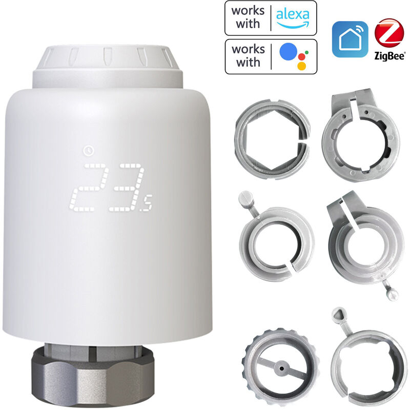 Vannes de radiateur thermostatiques Contrôle intelligent sans fil par application de téléphone portable Thermostat de chauffage domestique Contrôleur