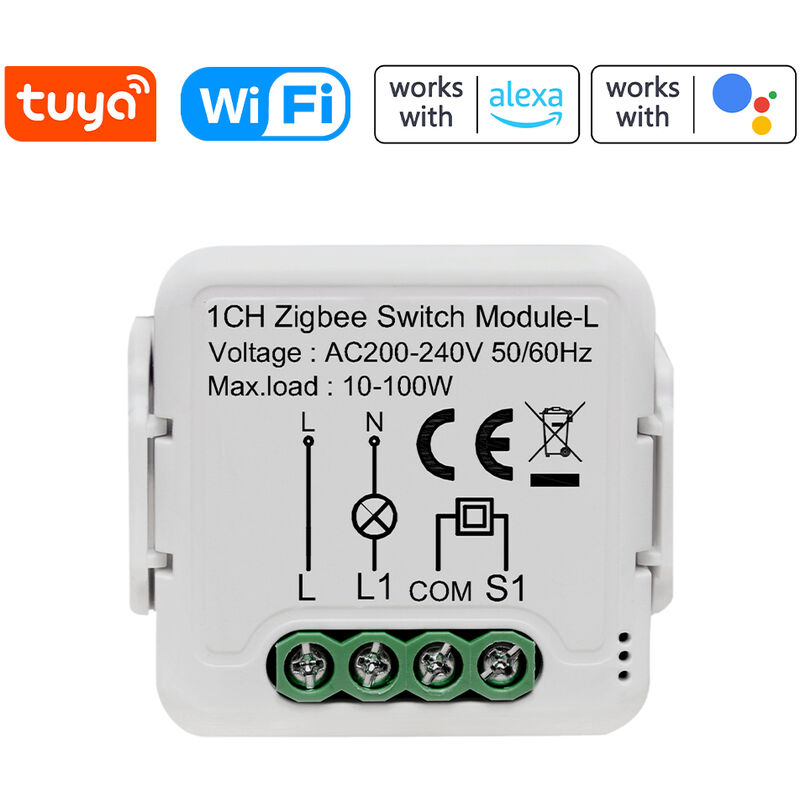 

Tuya ZigBee Modulo de interruptor inteligente Interruptor de un canal inteligente Modulo de modificacion de interruptor de casa inteligente