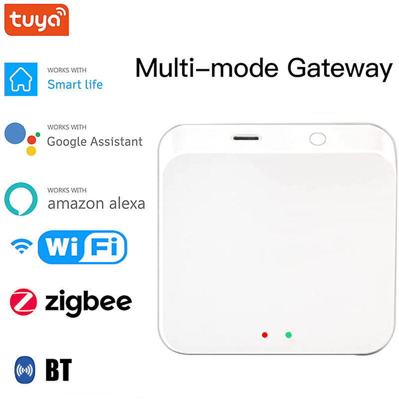 

Tuya ZigBee WiFi BT Mesh Hub Puerta de enlace inteligente multimodo Trabaja con la aplicacion Tuya Smart Life Control de voz a traves de Alexa Google