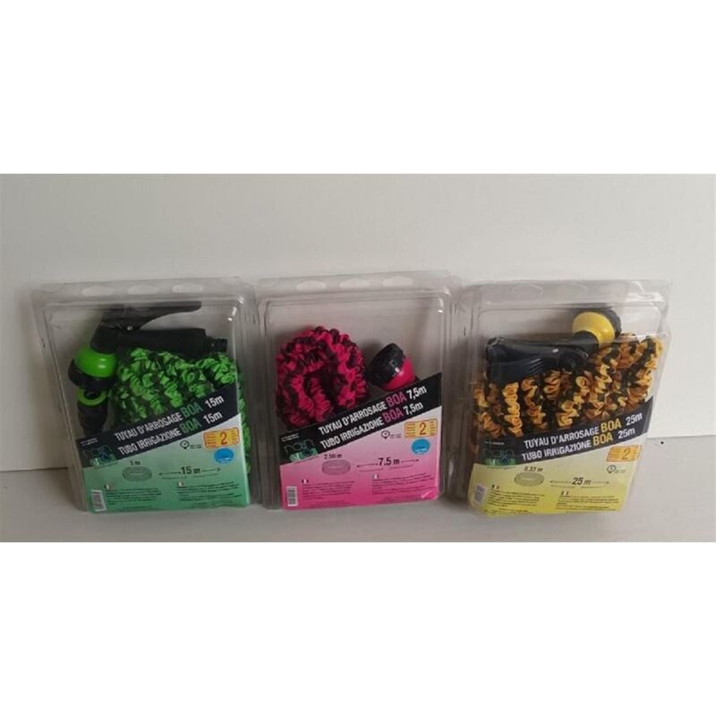 Rain - Kit tuyau rétractable boa - Kit tuyau rétractable boa - Coloris vert - Tuyau 15 m (5 m minimum à 15 m maximum) - Débit : 2 Bar minimum et 4