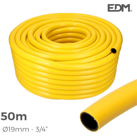 Tuyau agricole jaune ø intérieur 19mm ø extérieur 25mm (3/4) rouleau 50m edm