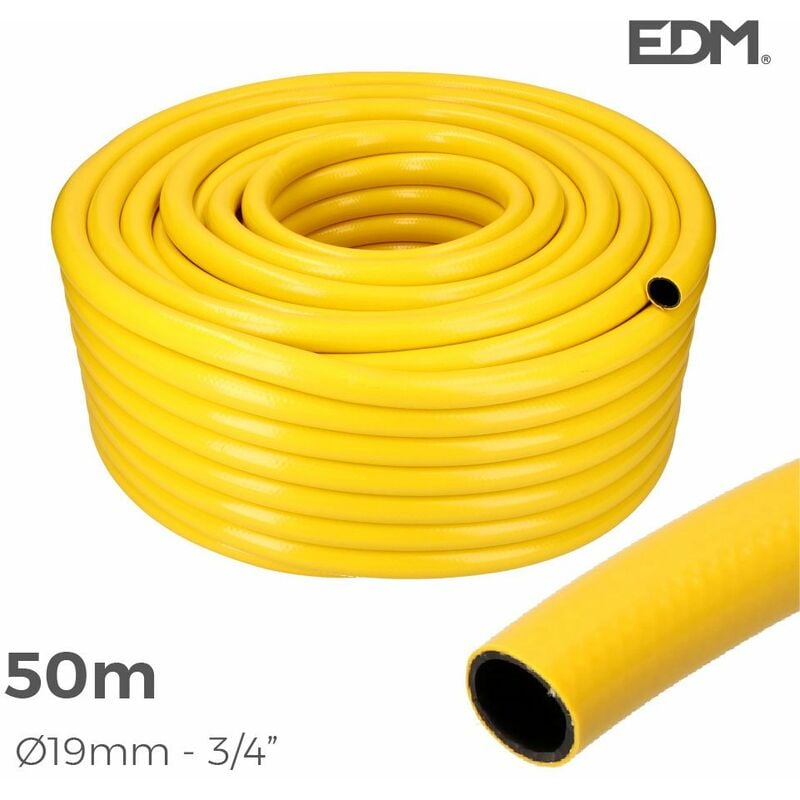Tuyau agricole couleur jaune ø intérieur 19mm ø extérieur 25mm (3/4) rouleau de 50m EDM