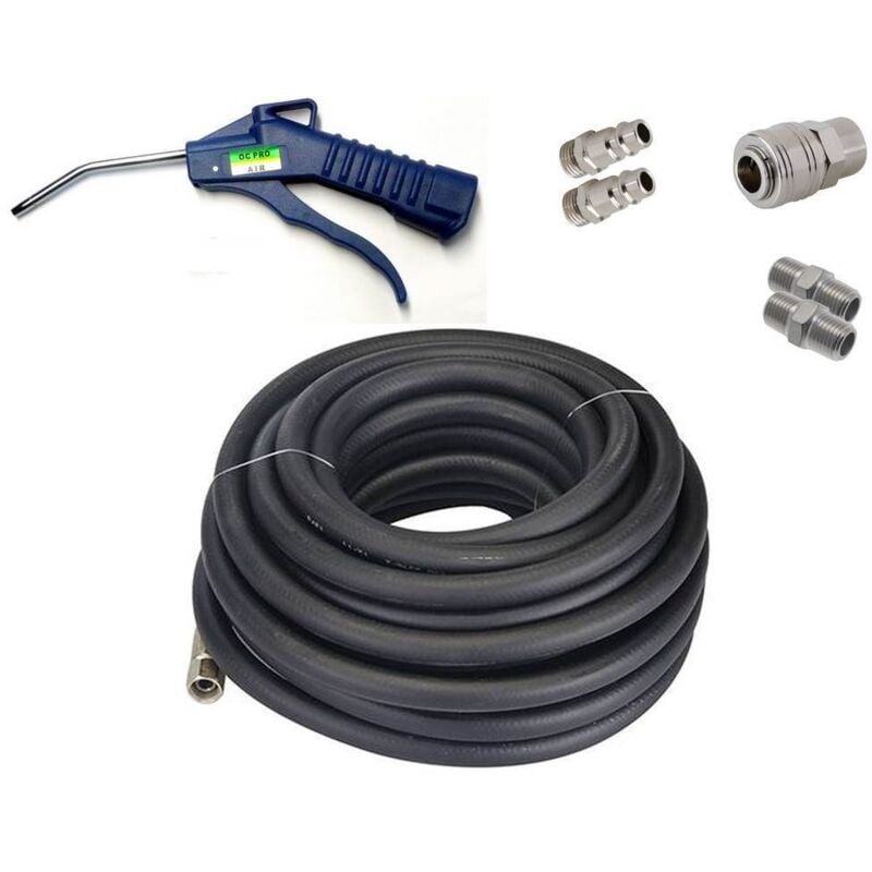 Tuyau air 10 m + soufflette + embouts + coupleur