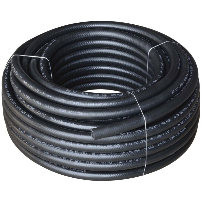 Tuyau air comprime noir 15 bars caoutchouc d.10mm 20m DRAKKAR EQUIPEMENT - 09508