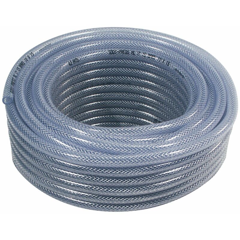 Tuyau souple PVC armé pour camping-car, caravane Coloris - Transparent, Long. - 25m