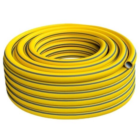 Tuyau arrosage 20m Jaune/Noir Tuyaux d'arrosage 13mm(1/2 Zoll) 4 couches 25 Bar Robuste et durable Portable Outdoor Compressor Tuyau d'arrosage Flexible Robuste Gurable Anti-courbure