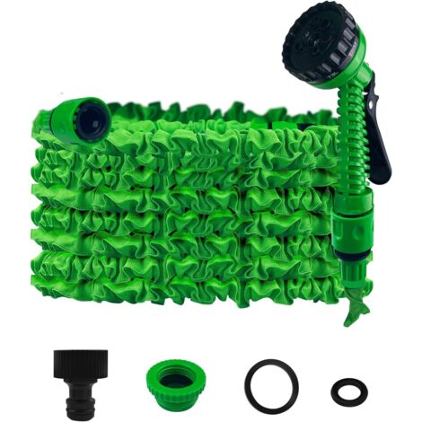 Tuyau Arrosage Extensible - 7,5m - Latex Et Polyester - 7 Modes Pulvérisation - Jardin Et Nettoyage