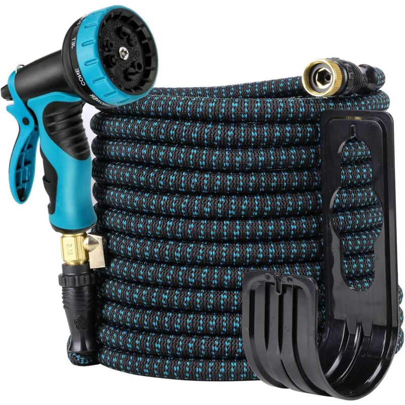 Tuyau Arrosage Extensible avec Pistolet Pulvérisation - 9 Fonctions - Résistant - Pour Voiture/Jardin