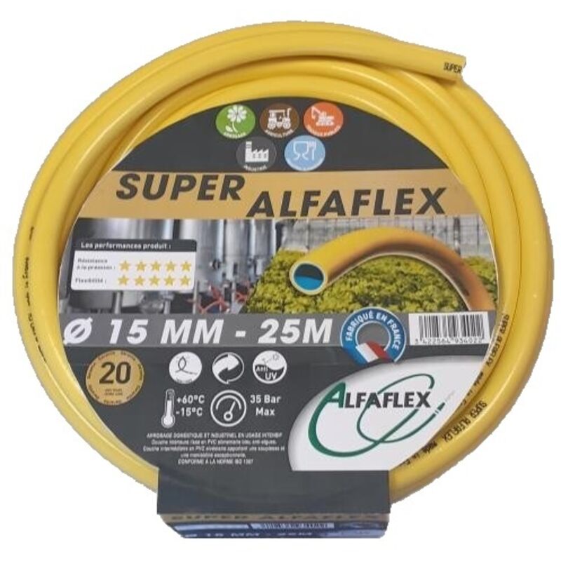 Tuyau arrosage Super Jaune D19mm longueur 25m Alfaflex