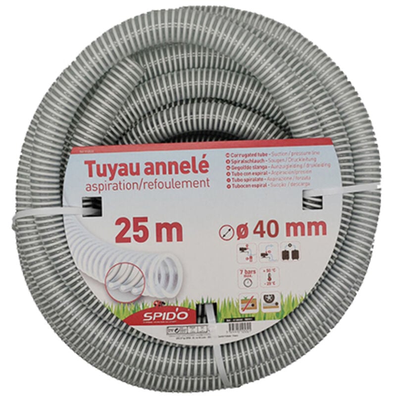 Tuyau en pvc armé souple à spirales 25 m ø 40 mm - Spido