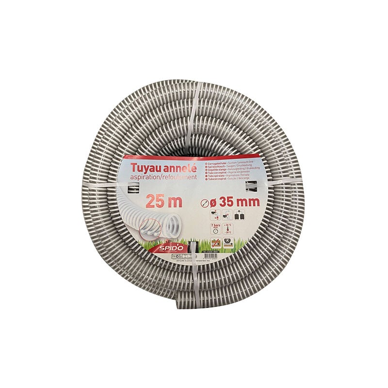 Tuyau en pvc armé souple à spirales 25 m ø 35 mm - Spido