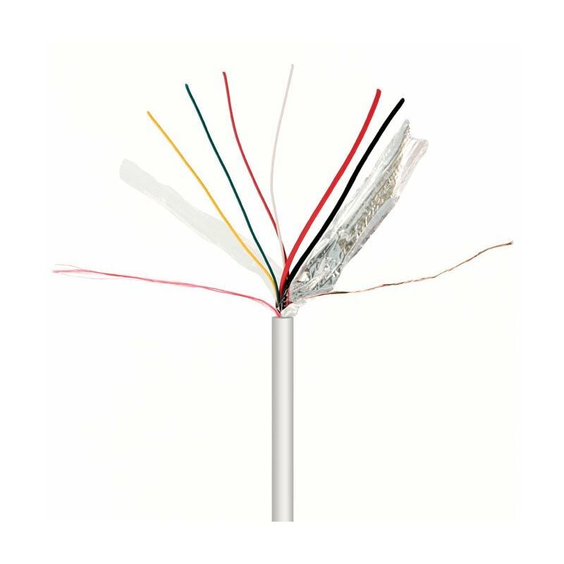 Tuyau blindé 2x0,75+4x0,22mm White (100m) Map2-4lszh