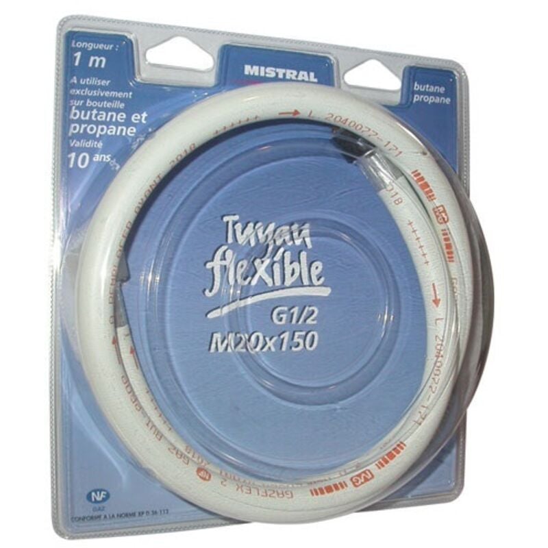 Tuyau gaz butane propane à visser - 1 m - Mistral