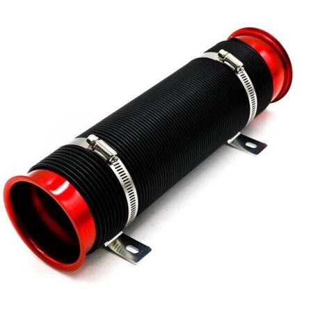 Tuyau d'Admission d'Air De Climatisation De 76 Mm Tuyau d'Admission d'Air Flexible Pour Turbine Automobile Le Tuyau d'Admission Pour Véhicules Peut Être Rallongé De 90cm (Rouge)