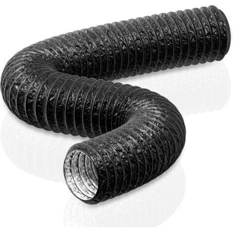 Tuyau d’aération de 150 mm, longueur 3 m, tuyau d’évacuation en PVC et aluminium, adapté aux ventilateurs d’extraction, climatiseurs, sèche-linge et hottes aspirantes, couleur noire