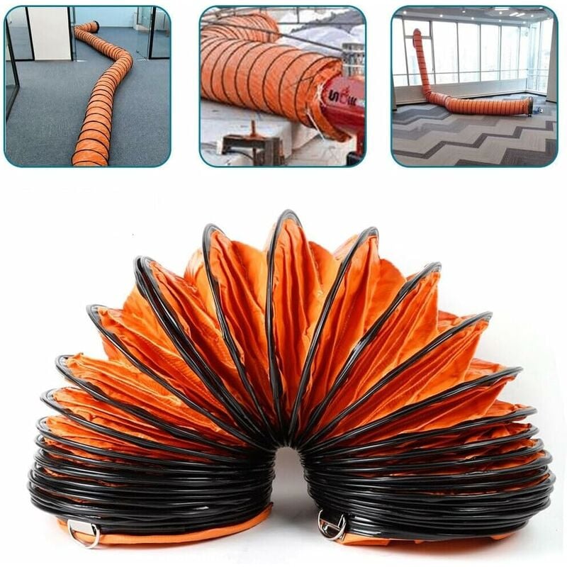 Tuyau d'air chaud 5 m Tuyau de transport d'air portable haute performance Tuyau en spirale Tuyau de ventilation 300 mm Tuyau de ventilation pour