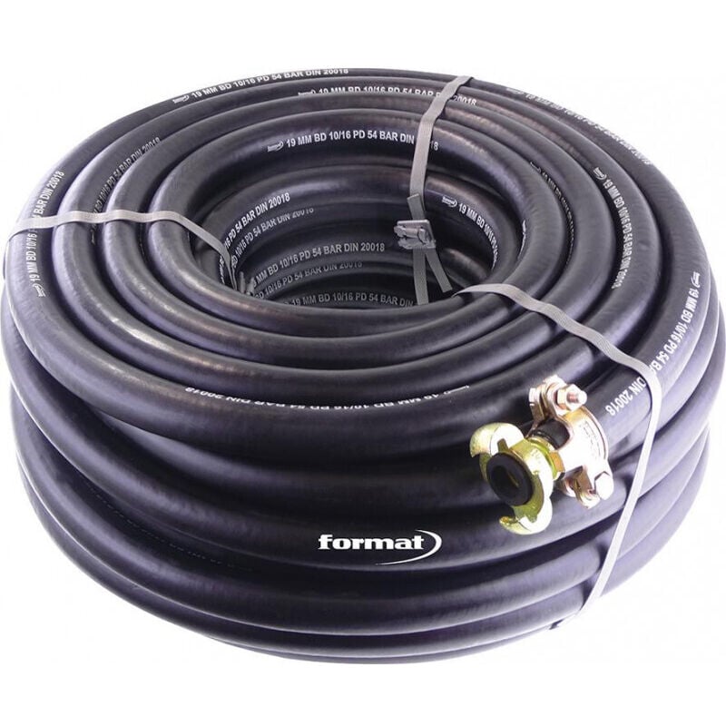 FP - Tuyau d'air comprimé en caoutchouc avec raccord 3/4. 40m