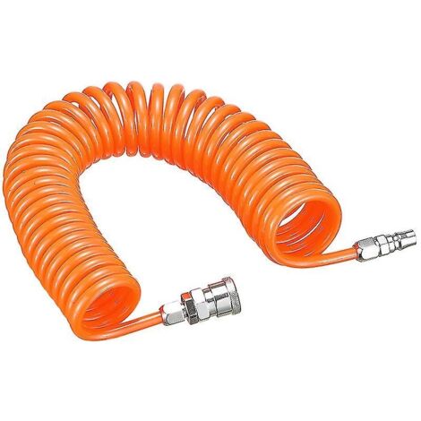 Tuyau d'air comprimé rétractable en PU de 6 m, tuyau de rinçage à contre-courant, outil pour compresseur pneumatique à double extrémité