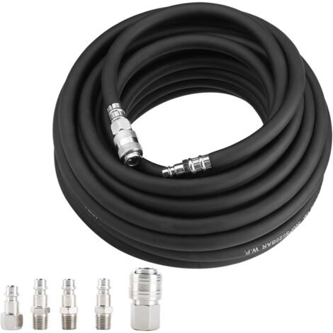 Tuyau D'air Pneumatique Flexible de 15M avec Kit D'accessoires Compresseur 5 Pièces, Outil Idéal pour Tout -