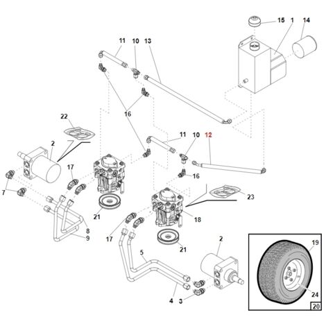 Tuyau d'alimentation de pompe de tracteur GIANNI FERRARI 93900423373 ORIGINAL.