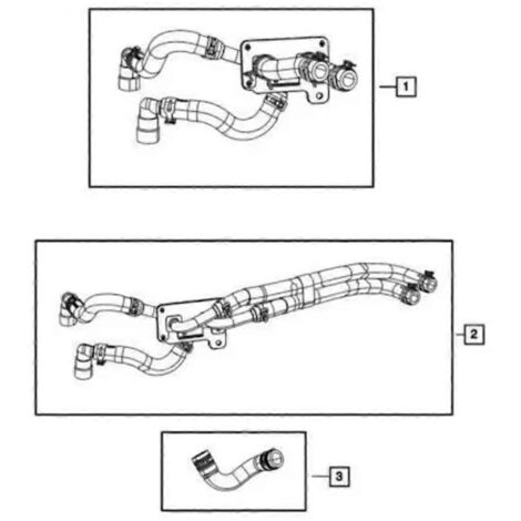 Tuyau d'alimentation et de retour du radiateur de chauffage pour Jeep - Voir illustration -