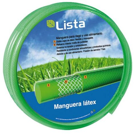 Tuyau d&aposirrigation LISTA en latex à trois couches - talla Ø 15x21 mm. 25 m.