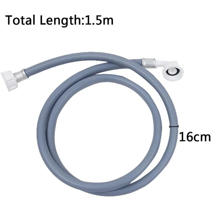 Tuyau d'arrivée d'eau froide universel pour lave-linge, sèche-linge et lave-vaisselle 1,5 m-5 pièces