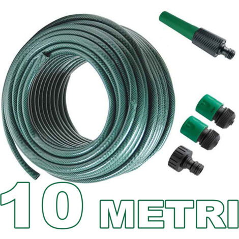 Tuyau D'arrosage 10 Metres De Long Avec Raccords 1/2" Vert