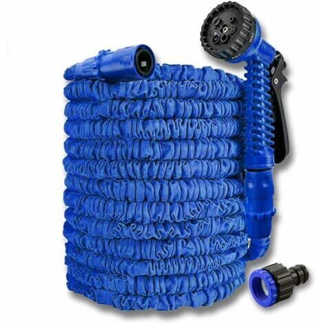 Tuyau d'arrosage, 100ft/30m Tuyau d'arrosage Extensible Tuyau Flexible Tuyau Extensible avec 7 Têtes de Pulvérisation Multifonctionnelles pour Jardinage, Laver la Voiture, Arroser