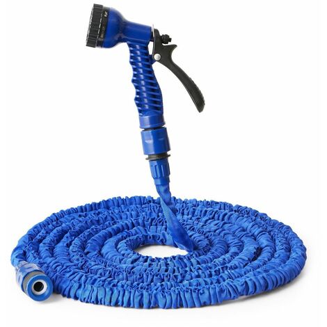 Tuyau d'Arrosage 150FT, Tuyau d'Arrosage Rétractable Universel, Tuyau Extensible Elastique, Tuyau d'eau Extensible Flexible, avec 7-Fonction Pistolet, pour Nettoyage et Irrigation