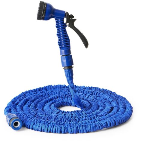 Tuyau d'Arrosage 150FT, Tuyau d'Arrosage Rétractable Universel, Tuyau Extensible Elastique, Tuyau d'eau Extensible Flexible, avec 7-Fonction Pistolet, pour Nettoyage et Irrigation