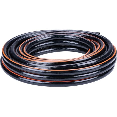 Tuyau d'Arrosage 15M - Tuyau Jardinage ⌀13 mm - Outillage de Jardin - Max. 6Bar - PVC - Noir/Orange