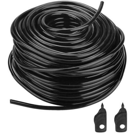 Tuyau d'arrosage 4/7, tuyau agricole, tuyau de raccordement pour micro-irrigation goutte à goutte en PVC pour pelouse, jardin, voiture et lavage des sols (50 m)