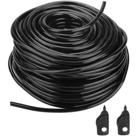 Tuyau d'arrosage 4/7, tuyau agricole, tuyau de raccordement pour micro-irrigation goutte à goutte en PVC pour pelouse, jardin, voiture et lavage des sols (50 m)